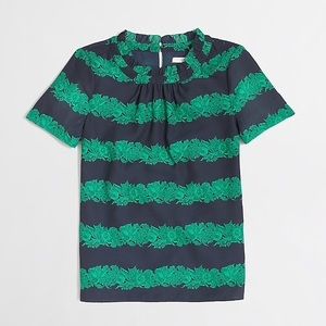 NWOT j crew Factory printed ruffle collar top